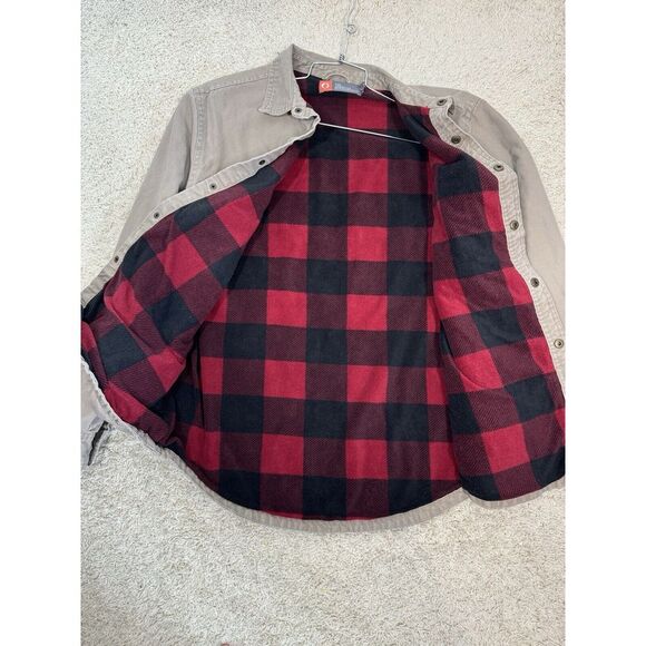 The American Outdoorsman Polar Fleece Lined Canvas‎ Shirt Jacket Heavy Duty Sz L - Picture 7 of 11